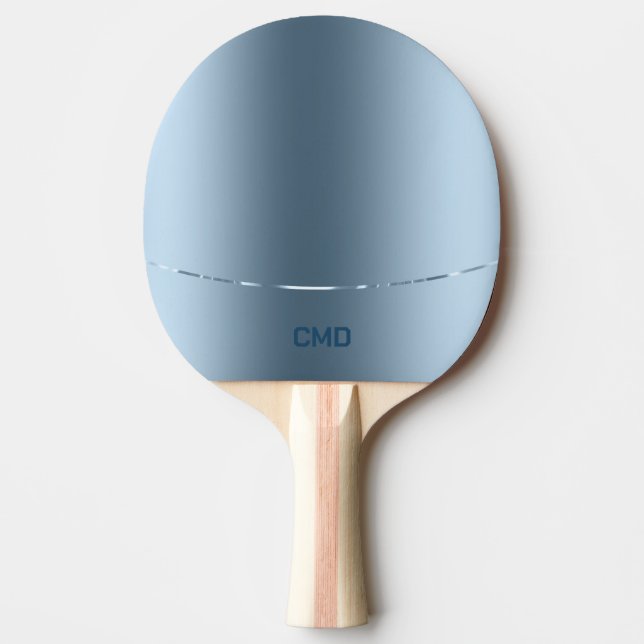 Image Of Metallic Blue - Stainless Steel Look  Ping Pong Paddle (Front)