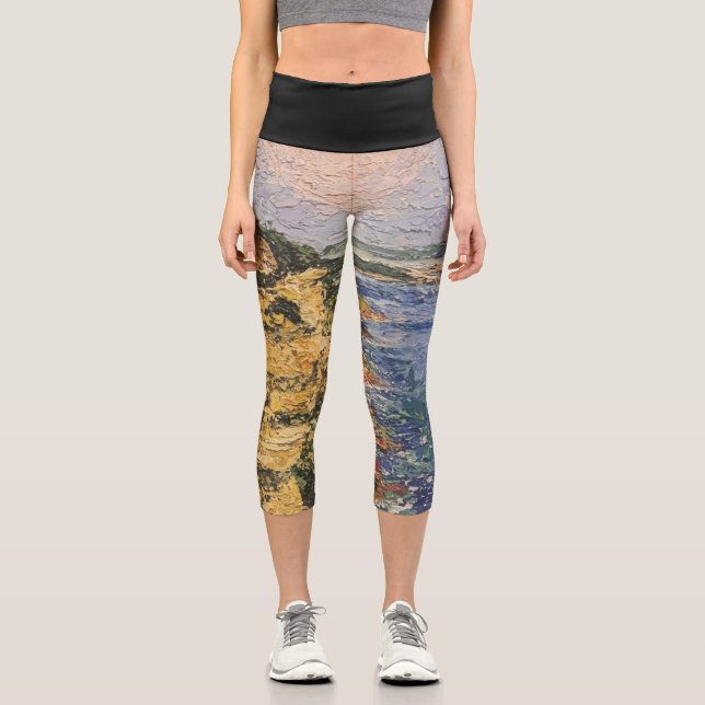 Image of my artwork Dawn Capri Leggings (Front)