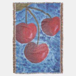 Image of my work Cherries Throw Blanket