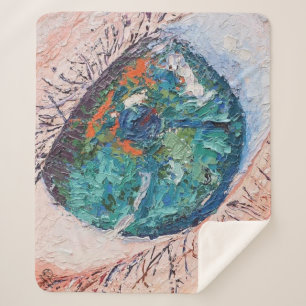 Image of my work Looking Back from the Eyes Sherpa Blanket