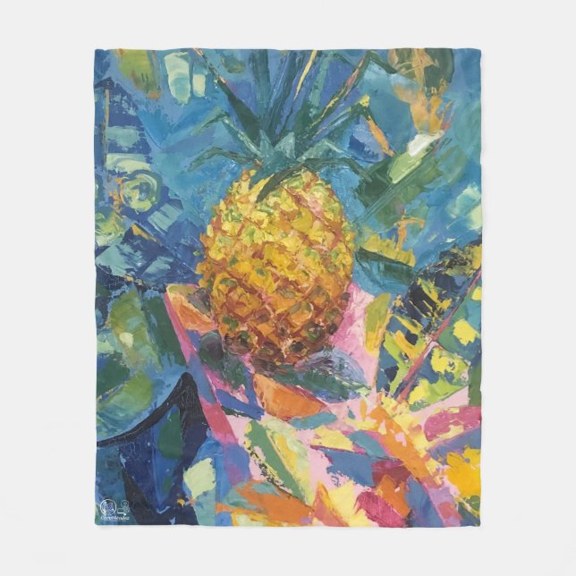 Image of my work Pineapple Fleece Blanket (Front)