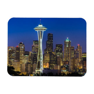 Image of Seattle Skyline in morning hours. Magnet