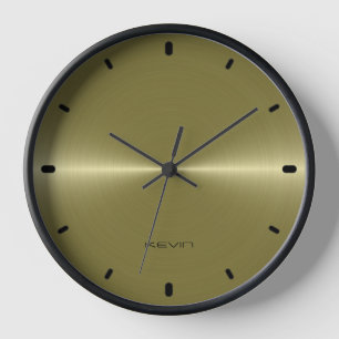 Image of Shiny Gold Metallic Texture Clock