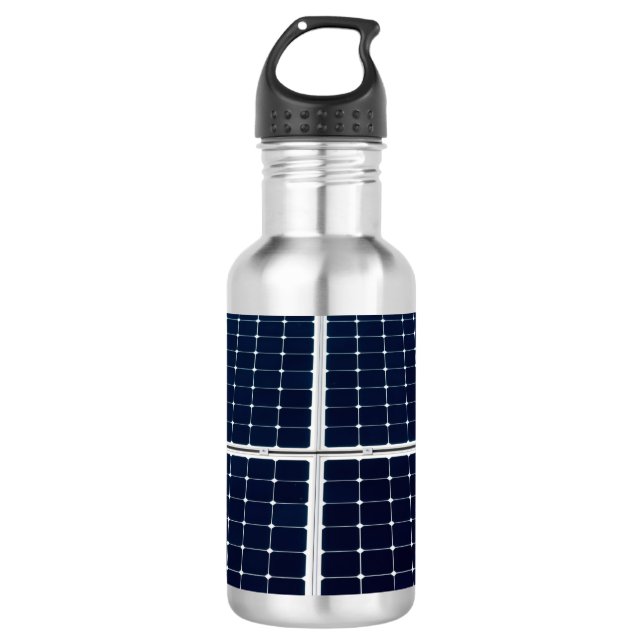 Image of solar power panel funny 532 ml water bottle (Front)