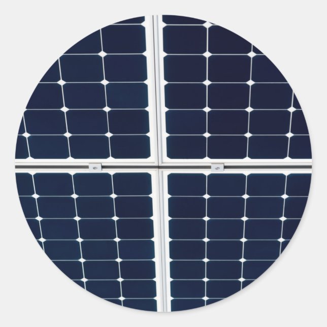 Image of solar power panel funny classic round sticker (Front)