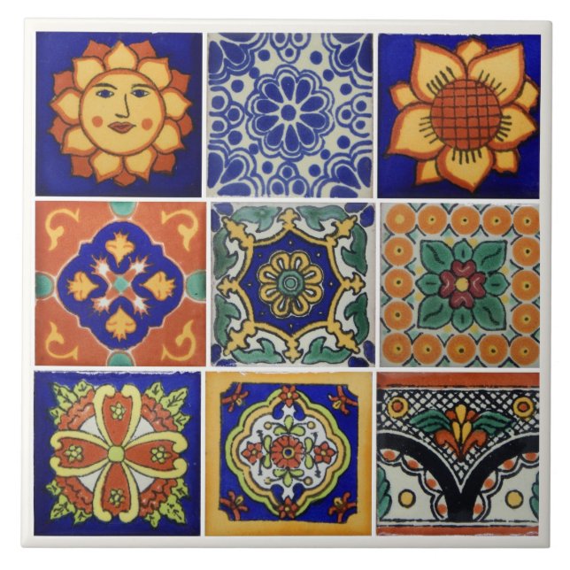 Image of Talavera Tile on 6 x 6 Ceramic Tile (Front)