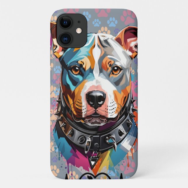 image of the face of a pitbull dog Case-Mate iPhone case (Back)