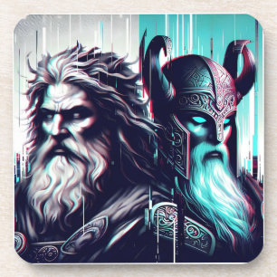 image of the gods zeus and odin togethe coaster