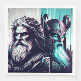 image of the gods zeus and odin together napkin
