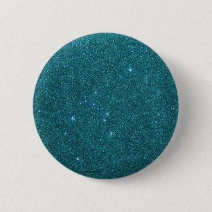 Image of trendy teal glitter 6 cm round badge