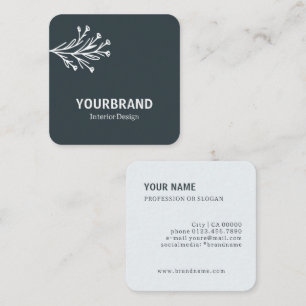 Image Template Modern Branch Interior Design Grey Square Business Card
