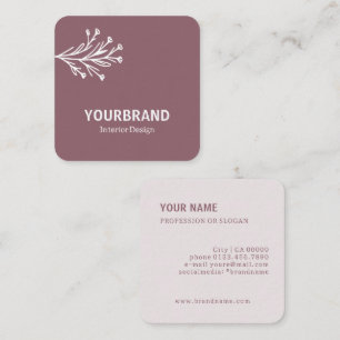 Image Template Modern Branch Interior Design Pink Square Business Card
