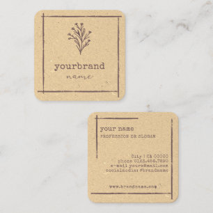 Image Template Rustic Floral Boutique Flower Square Business Card