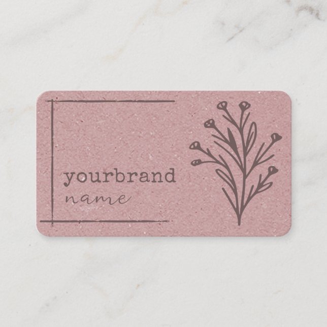 Image Template Rustic Floral Flower Kraft Paper Business Card (Front)