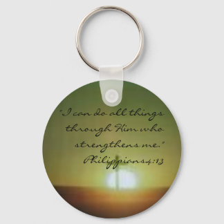 images, "I can do all things through Him who st... Key Ring