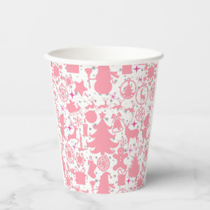 Images of Christmas in Pink Paper Cups