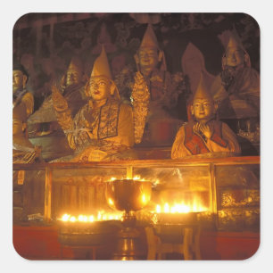 Images of Lamas at the Sara Monastery, Lhasa, Square Sticker