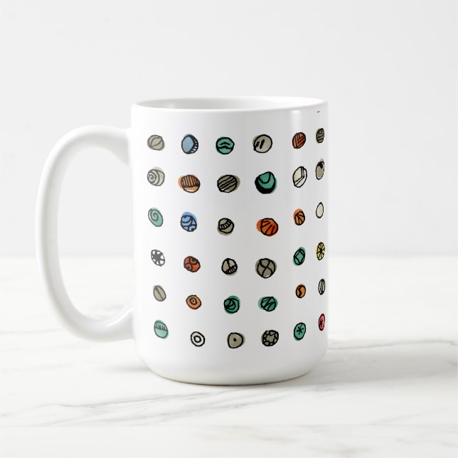 Imaginary Agates on White Coffee Mug (Left)