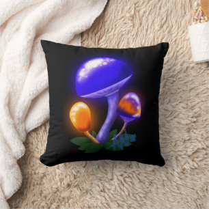 Imaginary White Dapperling Orange & Blue Mushroom Cushion