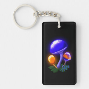 Imaginary White Dapperling Orange & Blue Mushroom Key Ring