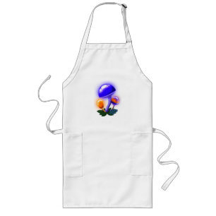 Imaginary White Dapperling Orange & Blue Mushroom Long Apron