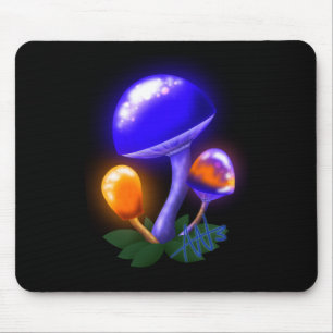 Imaginary White Dapperling Orange & Blue Mushroom Mouse Pad