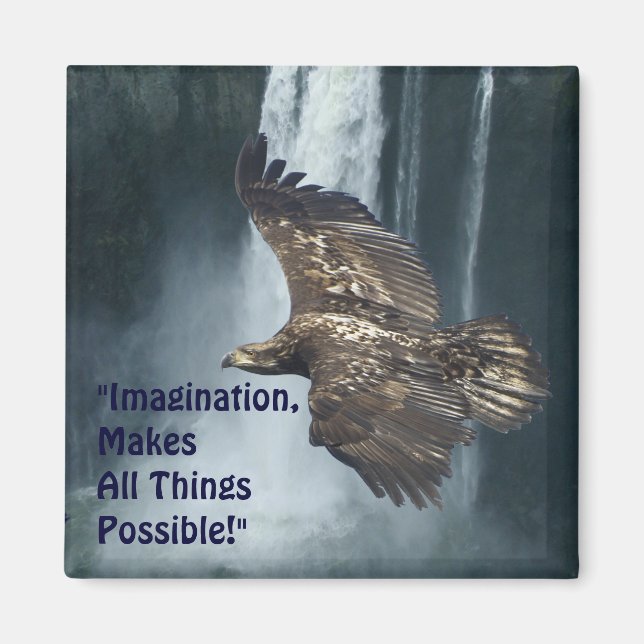 Imagination Eagle & Moon Motivational Art Magnet (Front)