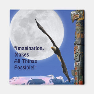 Imagination Eagle, Moon & Totem Motivation Magnet