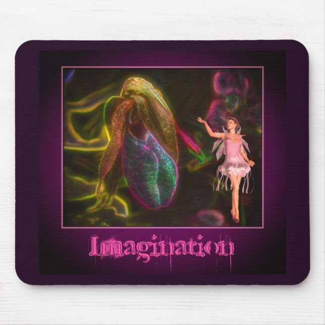 Imagination Fairy Flower Inspirational Mouse Pad (Front)