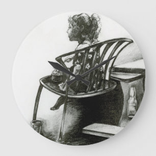 Imagination fuels my Reality Large Clock