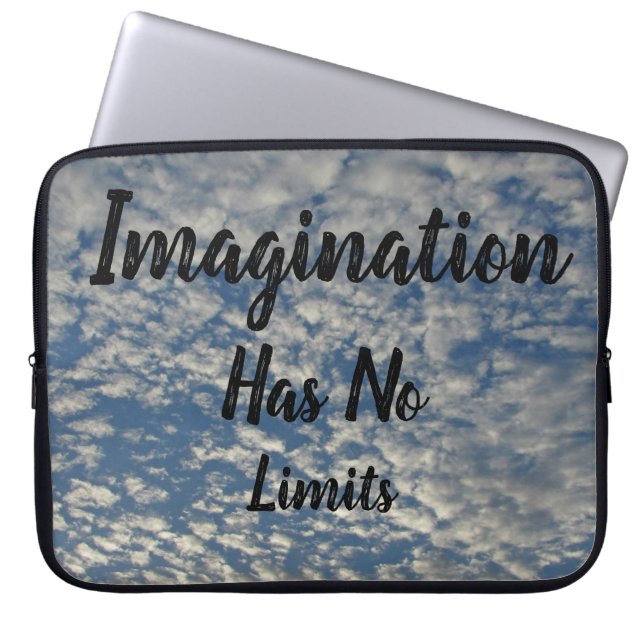 Imagination Has No Limits Blue Sky Clouds Photo Laptop Sleeve (Front)