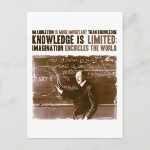 Imagination is more important than knowledge postcard
