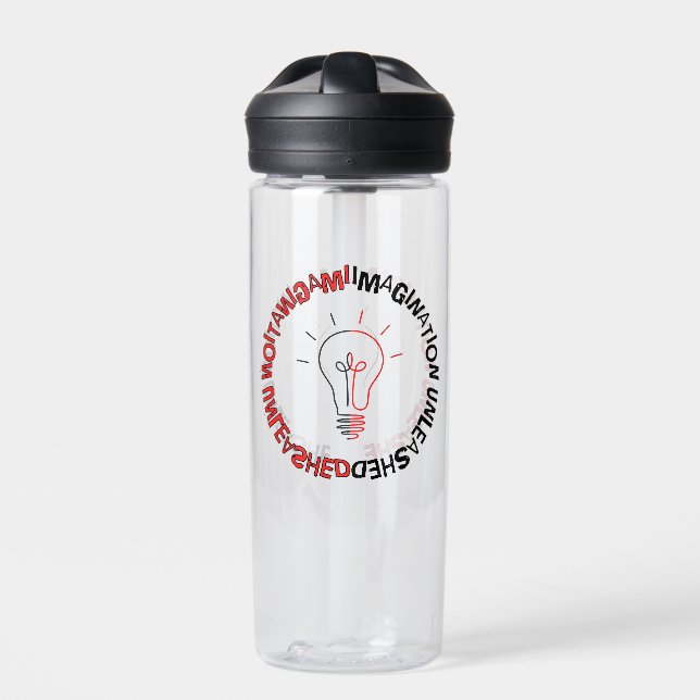 Imagination Unleased,w,Vinyl Wrapped Flask Water Bottle (Front)