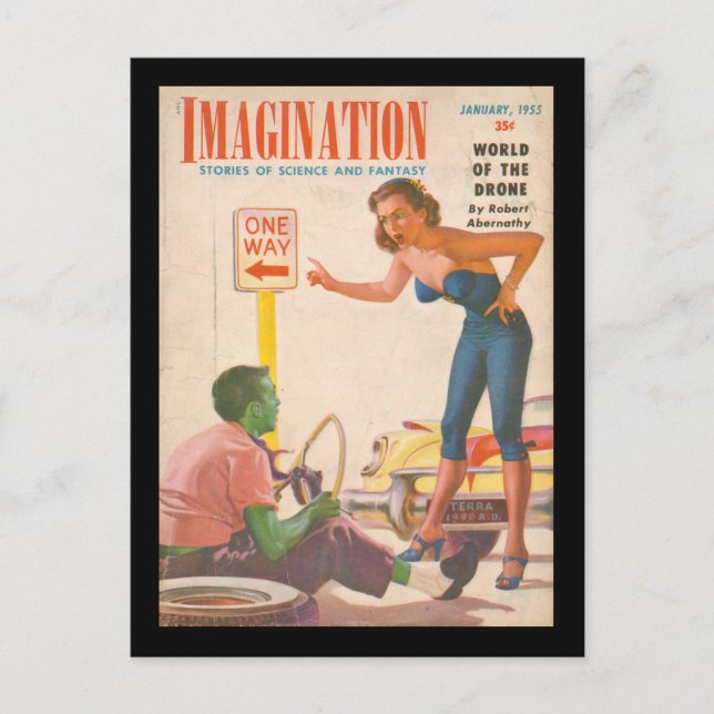 Imagination v06 n01 (1955-01.Greenleaf)_Pulp Art Postcard (Front)