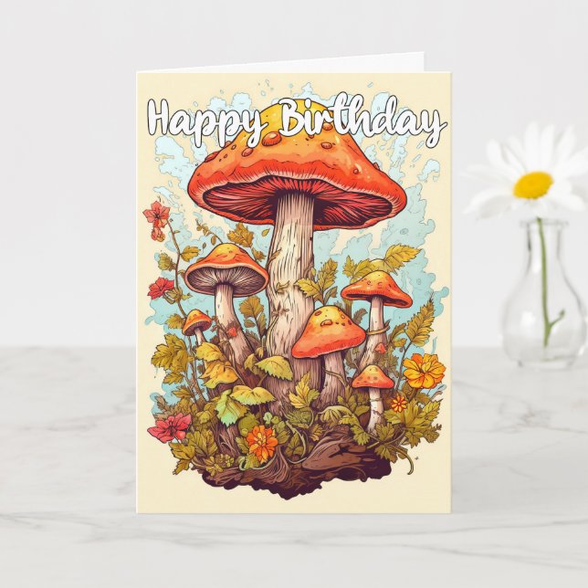 Imaginative Mushroom Forest Illustration Card (Small Plant)