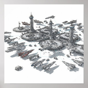 Imaginative Space Port Poster