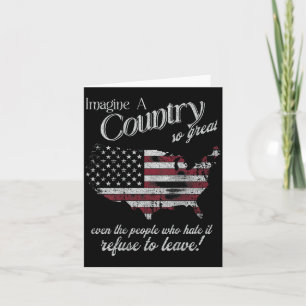 Imagine A Country Great On Back Aamerican Patriot Card