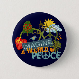 Imagine a World in Peace 6 Cm Round Badge