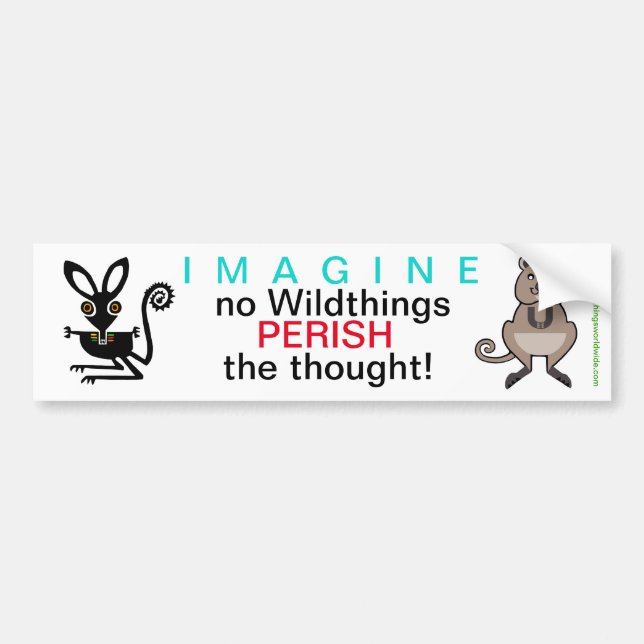 IMAGINE -  Animal activist -Endangered animals - Bumper Sticker (Front)