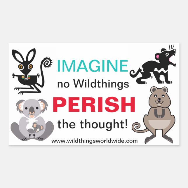 IMAGINE - Animal lover- Endangered animals- Nature Rectangular Sticker (Front)