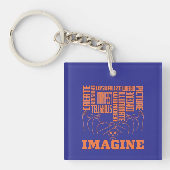 Imagine - ASL Design Key Ring (Front)
