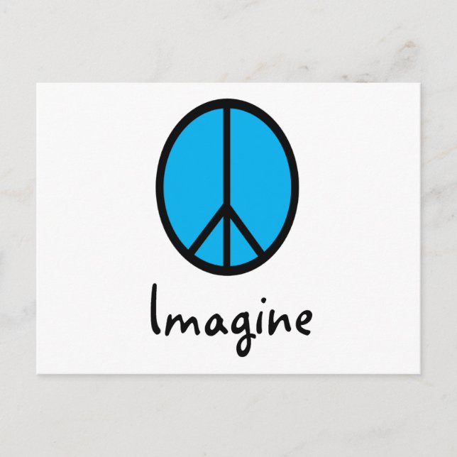 Imagine BLUE peace symbol Postcard (Front)