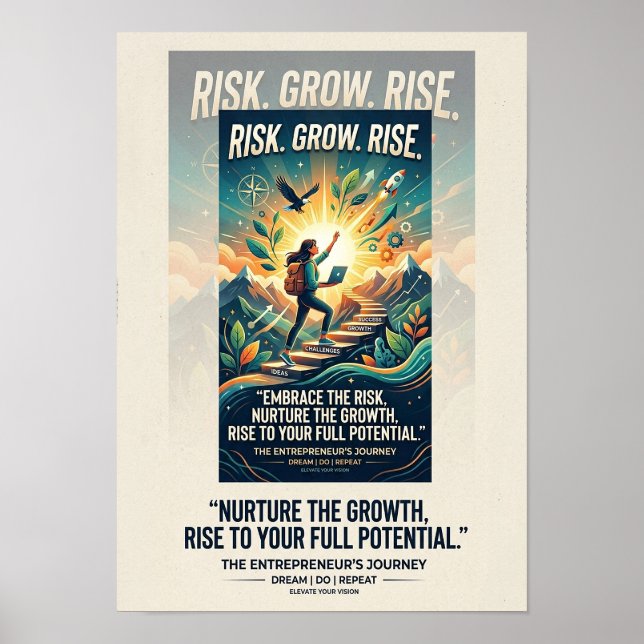 Imagine Build Achieve Motivational Poster (Front)