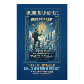 Imagine Build Achieve Motivational Poster