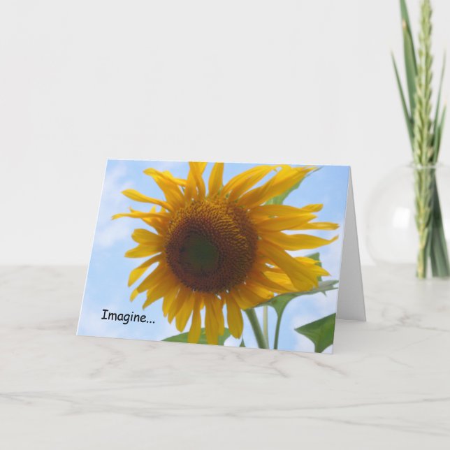 Imagine Card With Sunflowers (Front)