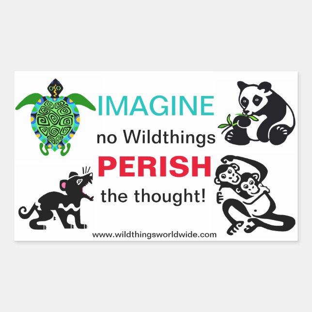 IMAGINE-Conservation  Endangered animals -Wildlife Rectangular Sticker (Front)