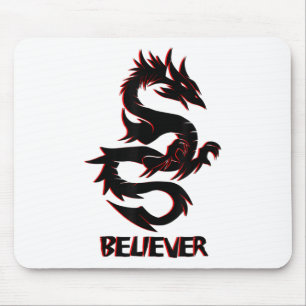 Imagine, Dream, Believe _ Fantasy Rage Dragon Tatt Mouse Pad