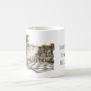 Imagine Dream Believe Giant Chess Board Coffee Mug
