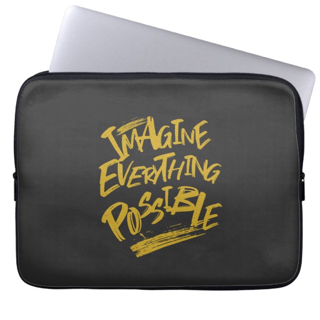 Imagine Everything Possible Quote Motivation Laptop Sleeve (Front)