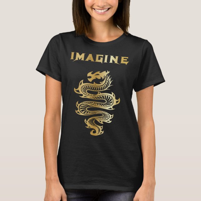 Imagine Fantasy Dragon Tattoo Style T-Shirt (Front)